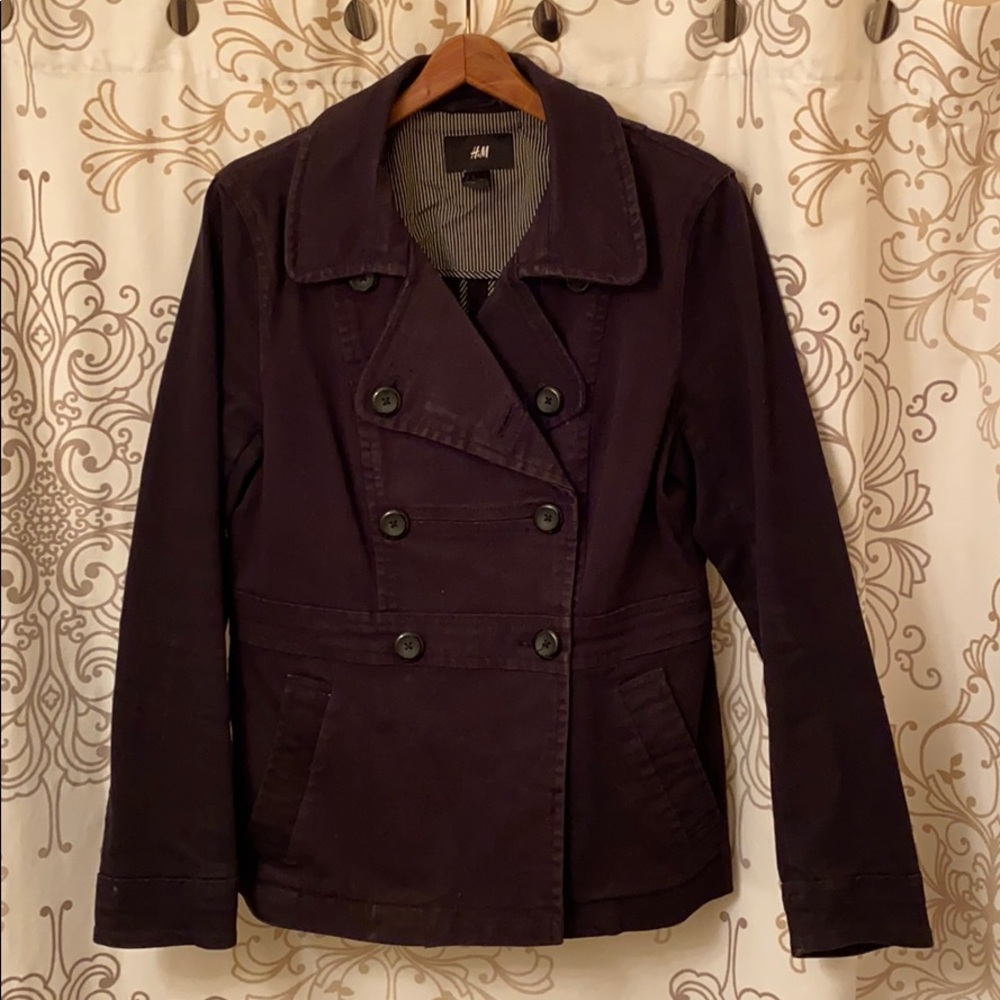 Black pea coat H&M size M/L